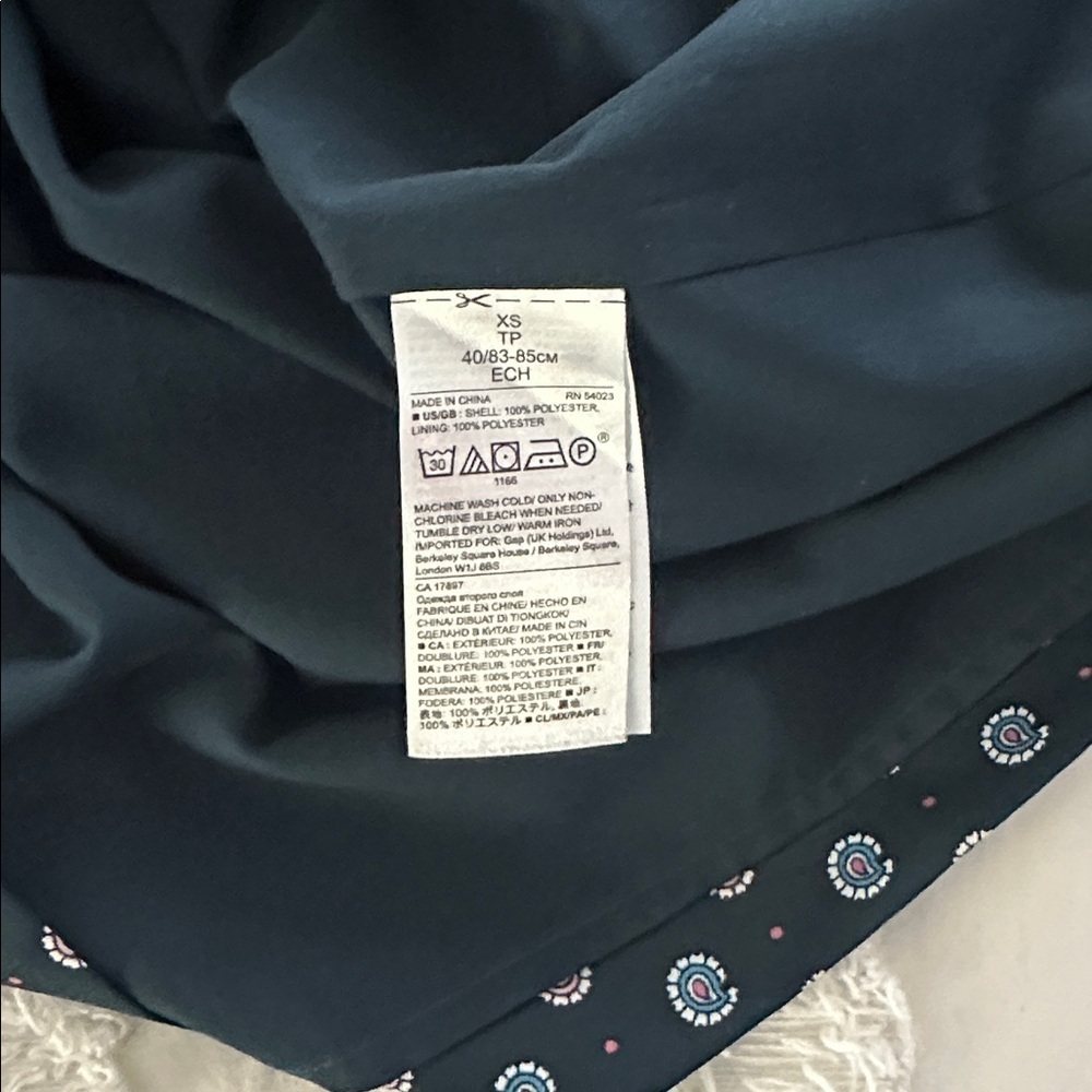 J crew paisley bell sleeve dress XS BLUE GREEN - Picture 6 of 6